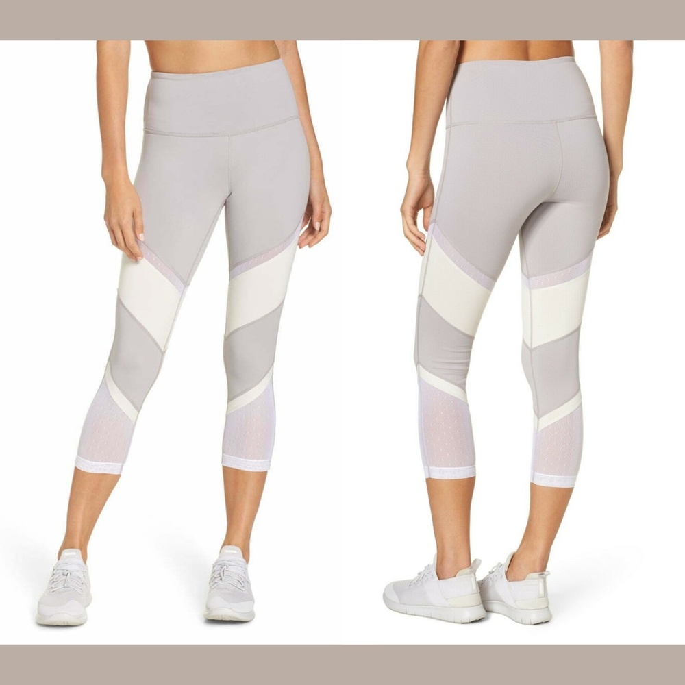 NWT $65 ZELLA Epic Crop Dot Mesh Leggings Small - Picture 1 of 8